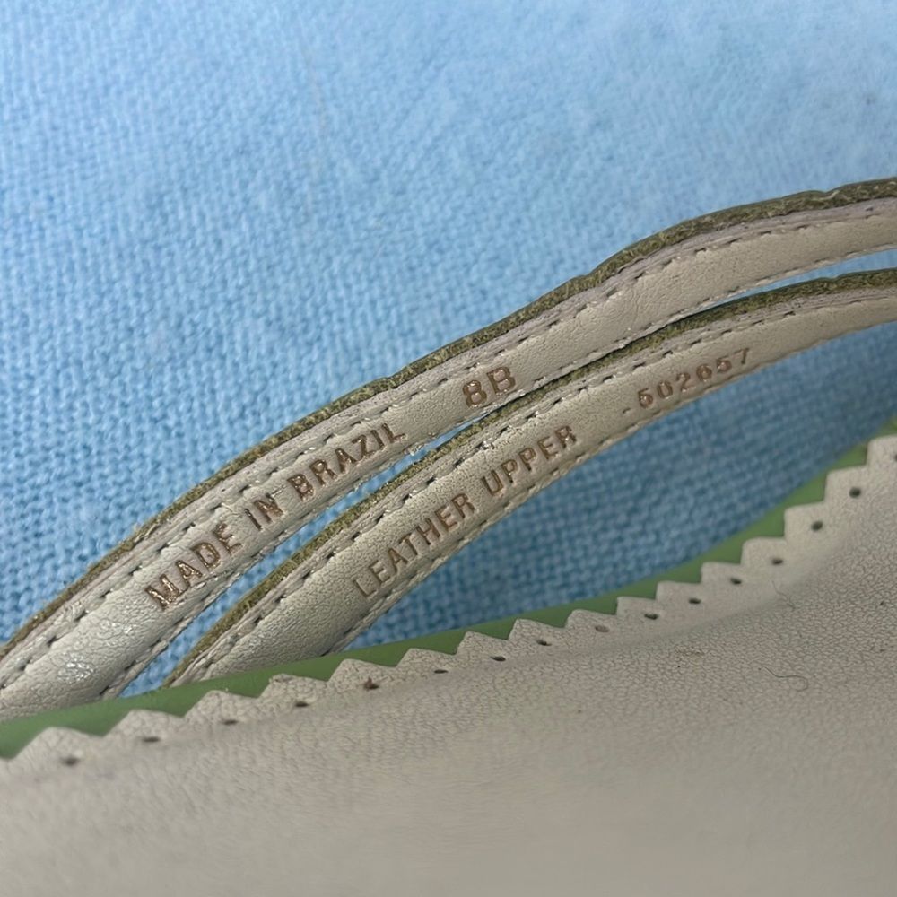 Ralph Lauren Green Strappy Wood Heels - Picture 8 of 8